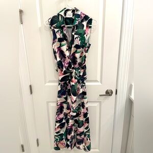 Akris Punto tropical print sleeveless self-tied dress, size 4